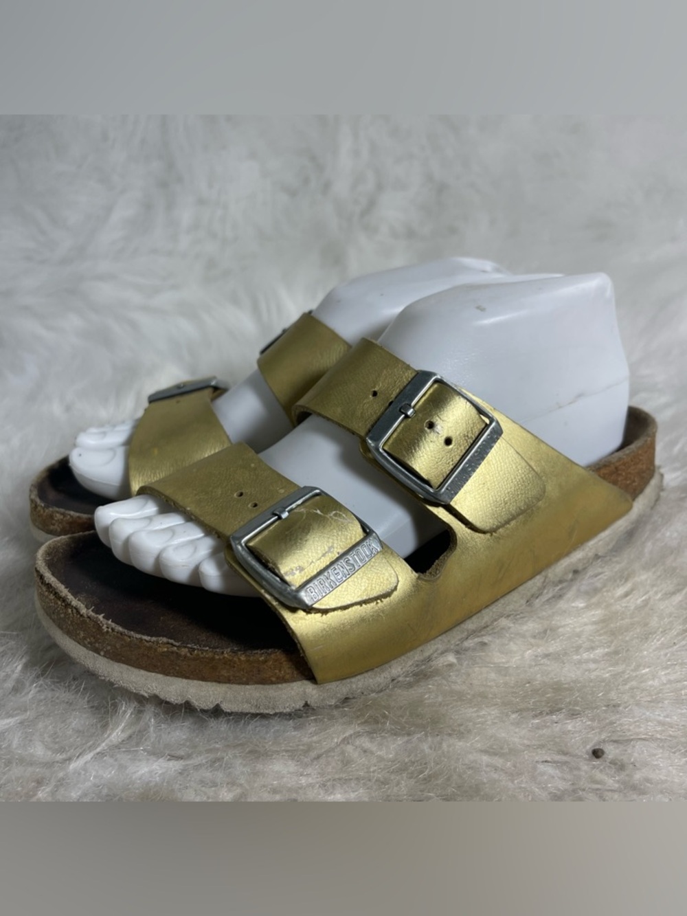 Birkenstock Arizona Gold Leather Sandals EU 38 US 7 Narrow Women